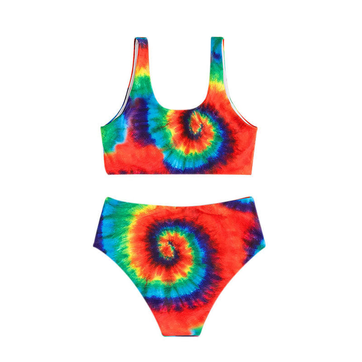 Women Colorful Spiral Pattern Bikini Set Mune Fashion