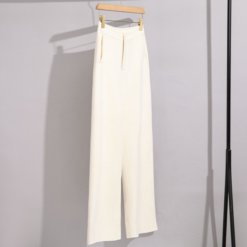 Women High-Waist Palazzo Pants with Wide Leg and Simple Waistband Mune Fashion
