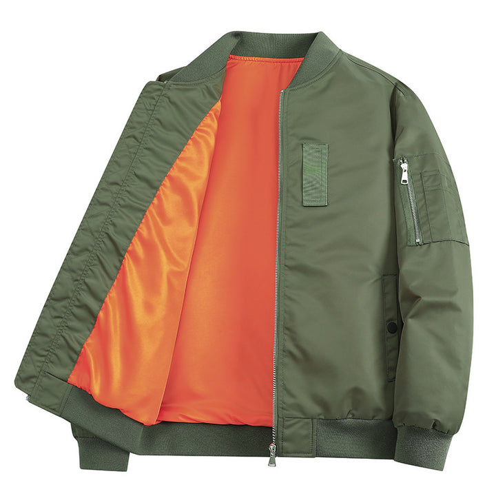 Men's Lightweight Flight Bomber Jacket with Water-Repellent Shell and Contrast Lining Mune Fashion