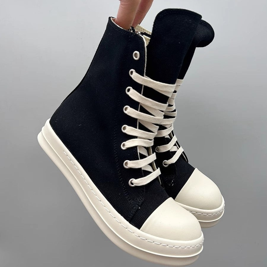 Women’s platform boots with elevated rubber platform, high shaft and reinforced toe cap Mune Fashion