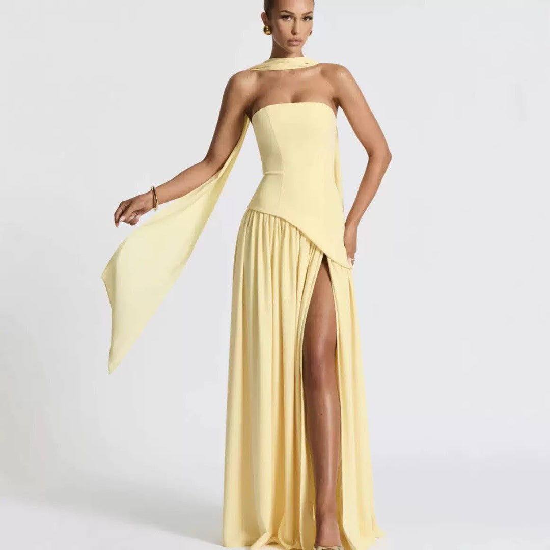 Women's maxi dress with fitted top and flared skirt Mune Fashion