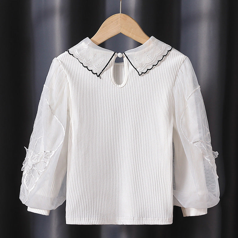 Women's cozy sweatshirt with transparent puff sleeves Mune Fashion