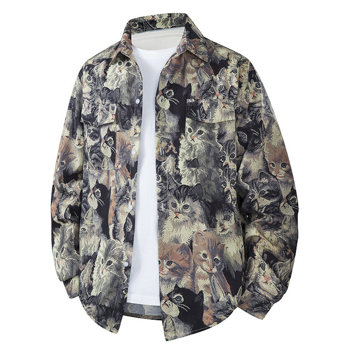 Men's Casual Short Sleeve Shirt with Colorful Pattern Mune Fashion