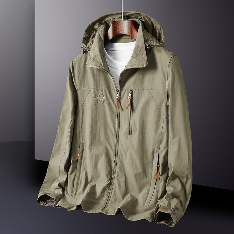 Men's lightweight windproof hooded jacket with zippered pockets and breathable membrane Mune Fashion