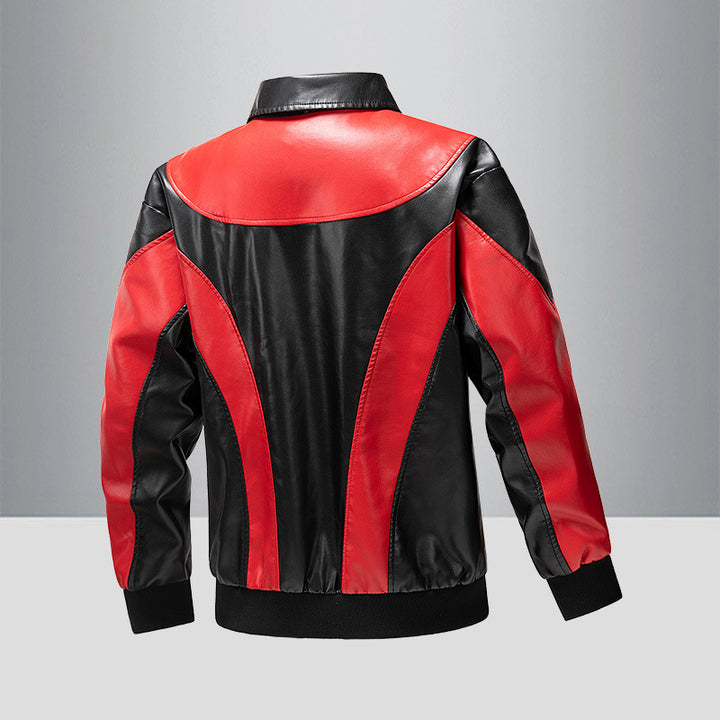 Men's Sporty Faux Leather Jacket Mune Fashion