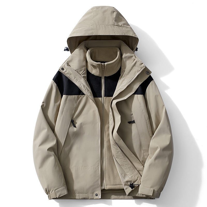 Women's Double-Layer Outdoor Parka with Removable Fleece Inner Jacket Mune Fashion