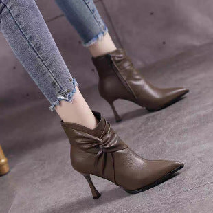 Women Elegant Ankle Boots with Bow Detail Mune Fashion