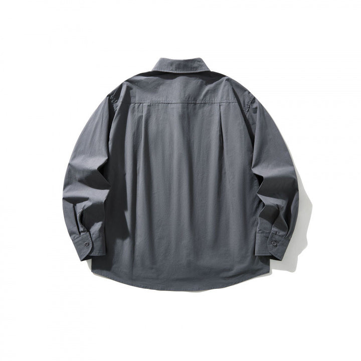 Men's Boxy Overshirt with Chest Pocket and Shirt Collar made of Lightweight Cotton Mix Mune Fashion