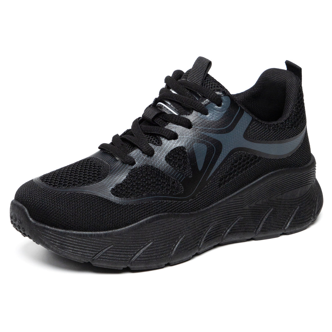 Ladies seamless performance walking sneaker with breathable knit upper, reinforced toe cap and extra high cushioning platform sole Mune Fashion