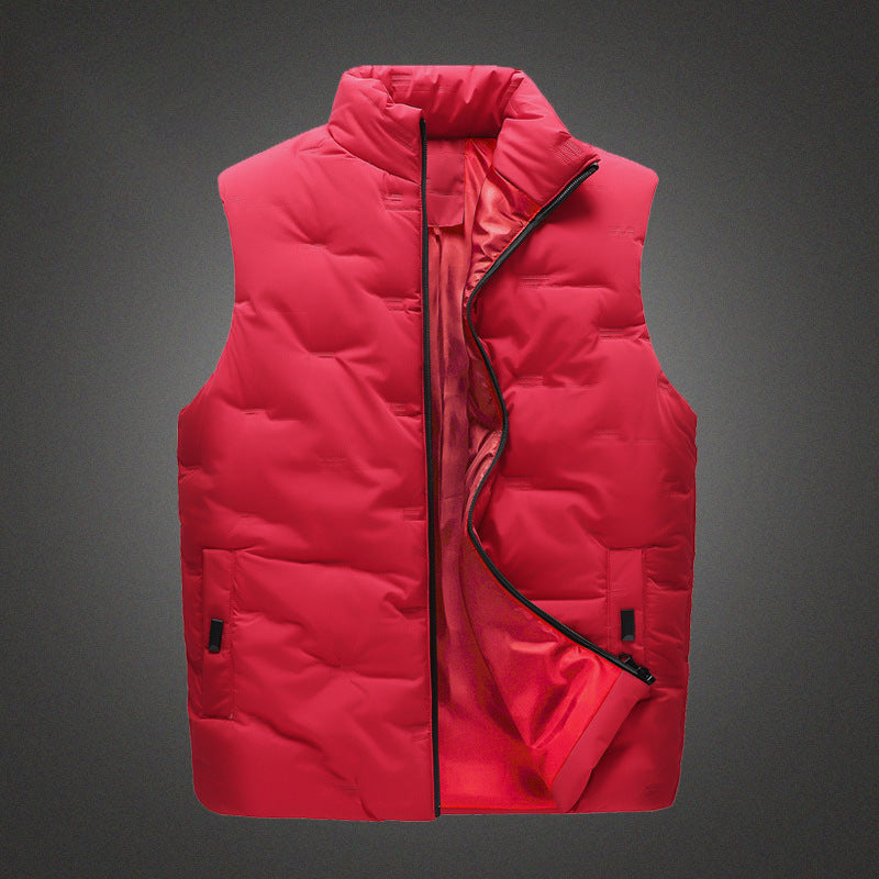 Men's Lightweight Thermal Quilted Vest with High Collar, Windproof Microfiber Shell, and Concealed Zipper Pockets Mune Fashion