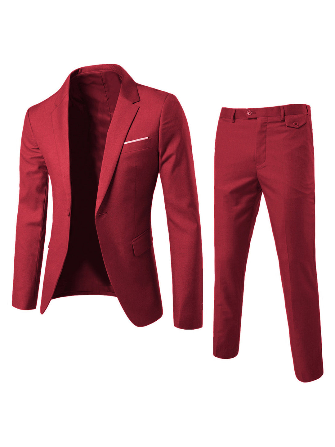 Men's Two-Piece Slim-Fit Suit Set with Tailored Blazer and Slim Suit Pants Mune Fashion