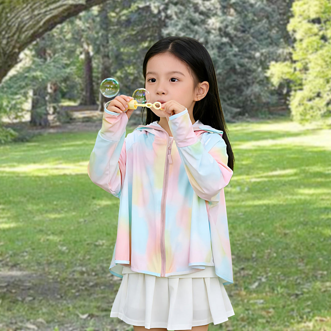 Unisex lightweight children's sun jacket with UV protection, hood, and water-repellent functional fabric Mune Fashion
