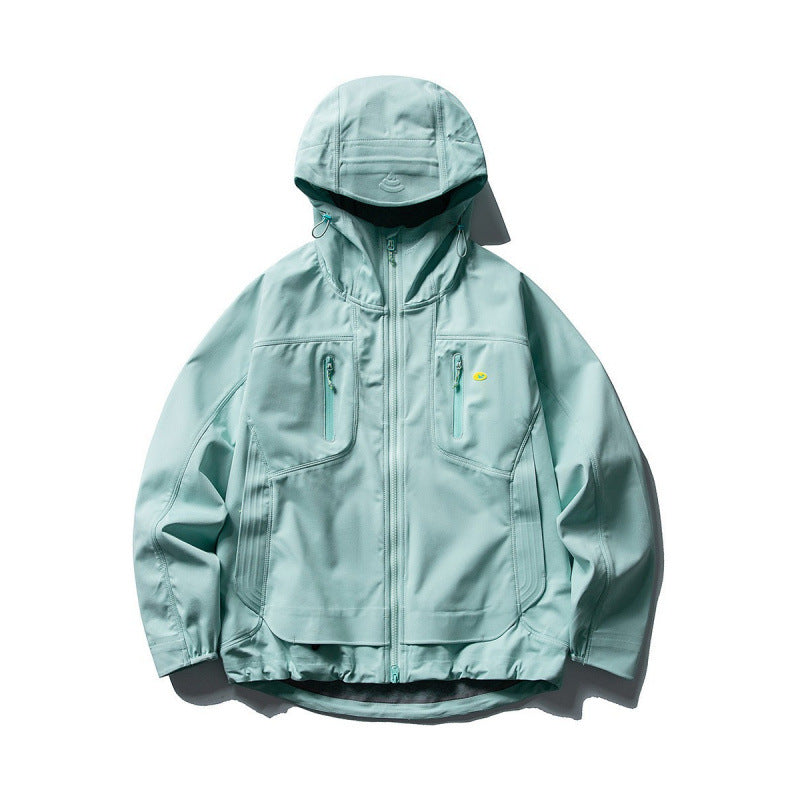 Unisex Technical Softshell Field Jacket with welded seams, four zippered pockets, and extended back part Mune Fashion