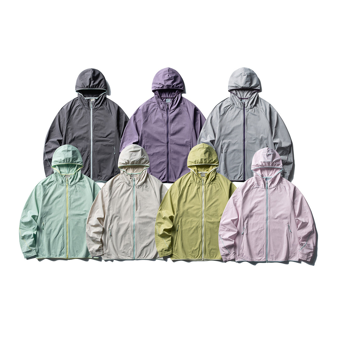 Women's Lightweight Ripstop Outdoor Hoodie Jacket with Raglan Sleeves and Zipper Pockets Mune Fashion