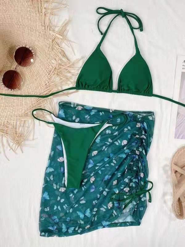 Women's Bikini Set with Transparent Wrap Skirt Mune Fashion