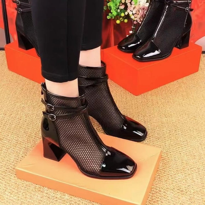Women Elegant Mesh Ankle Boots Mune Fashion