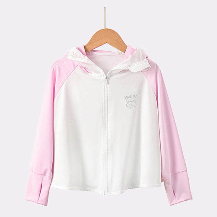 Girls transition jacket with hood and cute animal motif Mune Fashion