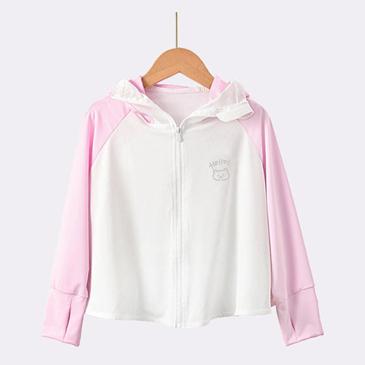 Girls transition jacket with hood and cute animal motif Mune Fashion