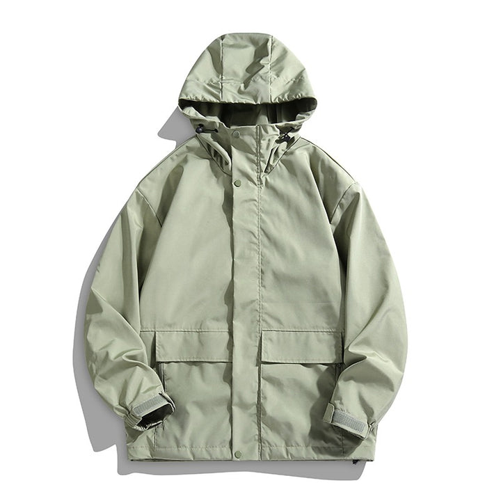 Unisex Waterproof Hooded Transition Jacket with Adjustable Hood & Utility Pockets Mune Fashion