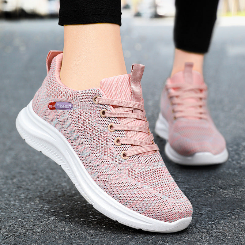 Women’s lightweight breathable knit walking sneakers with cushioned heel counter and shock-absorbing EVA midsole Mune Fashion