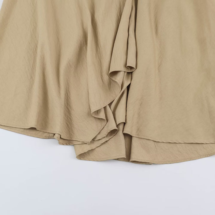 Women's Asymmetrical Midi Skirt with Tiered and High-Low Hem
