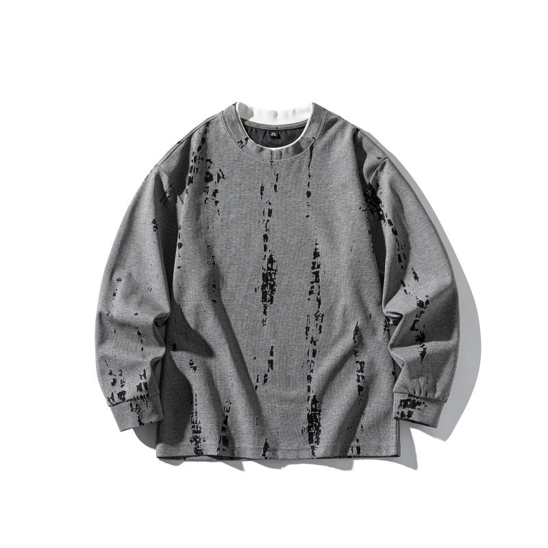 Unisex Oversize-Long Sleeve Shirt with Tie-Dye and Destroyed Effect Mune Fashion