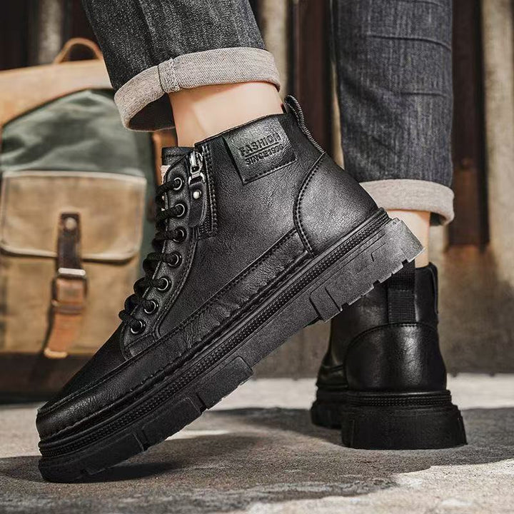 Men's chunky boots with zipper, padded shaft and profiled sole Mune Fashion
