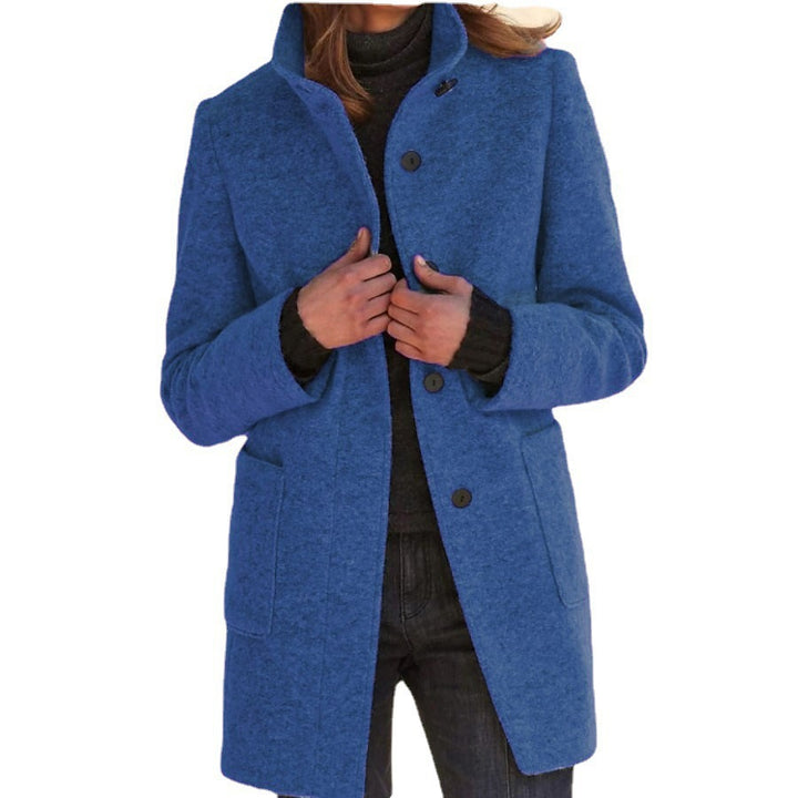 Unisex nan lighter transitional coat with stand-up collar, concealed button placket and patch pockets Mune Fashion