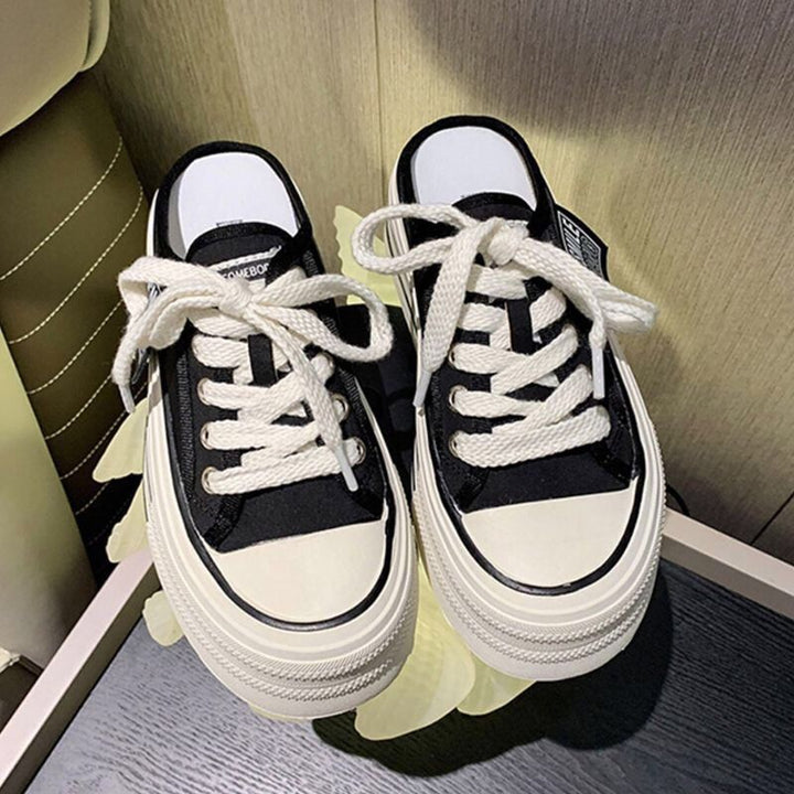 Women's Casual Canvas Sneakers with Durable Upper Material and Distinctive Design Mune Fashion
