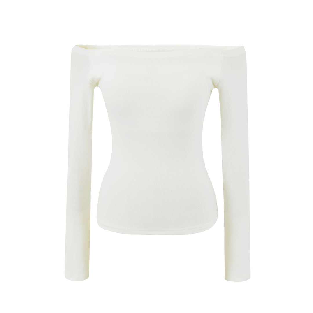 Women Fitted Off-Shoulder Long Sleeve made of Stretch Jersey Mune Fashion