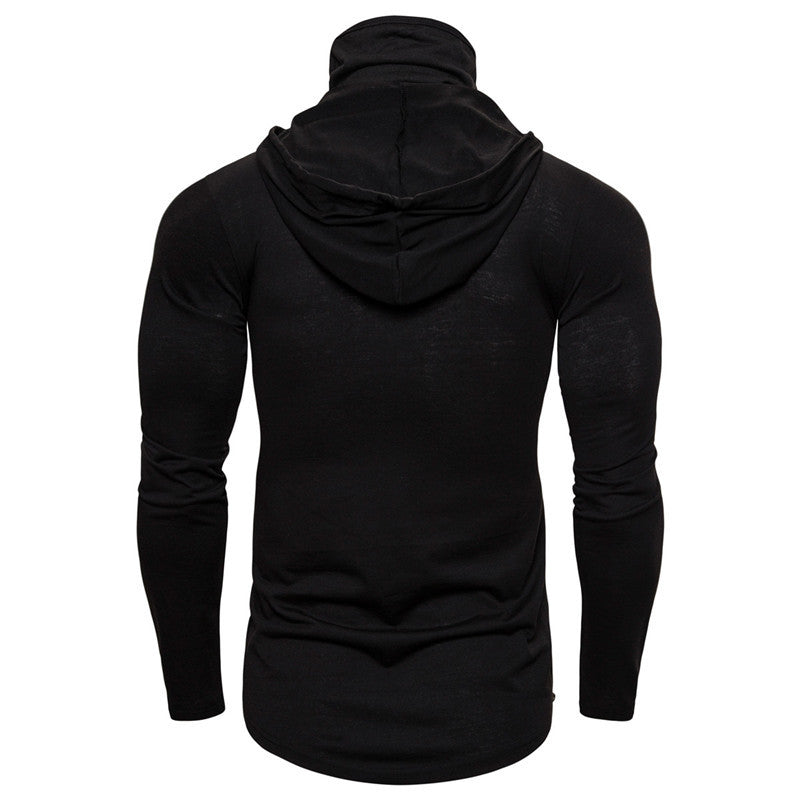 Men's hoodie with skeleton print, integrated multifunctional scarf, and tailored fit Mune Fashion