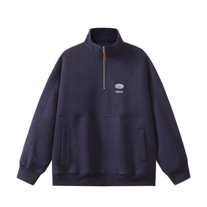 Men's half-zip sweatshirt with stand-up collar, kangaroo pocket, and relaxed fit Mune Fashion