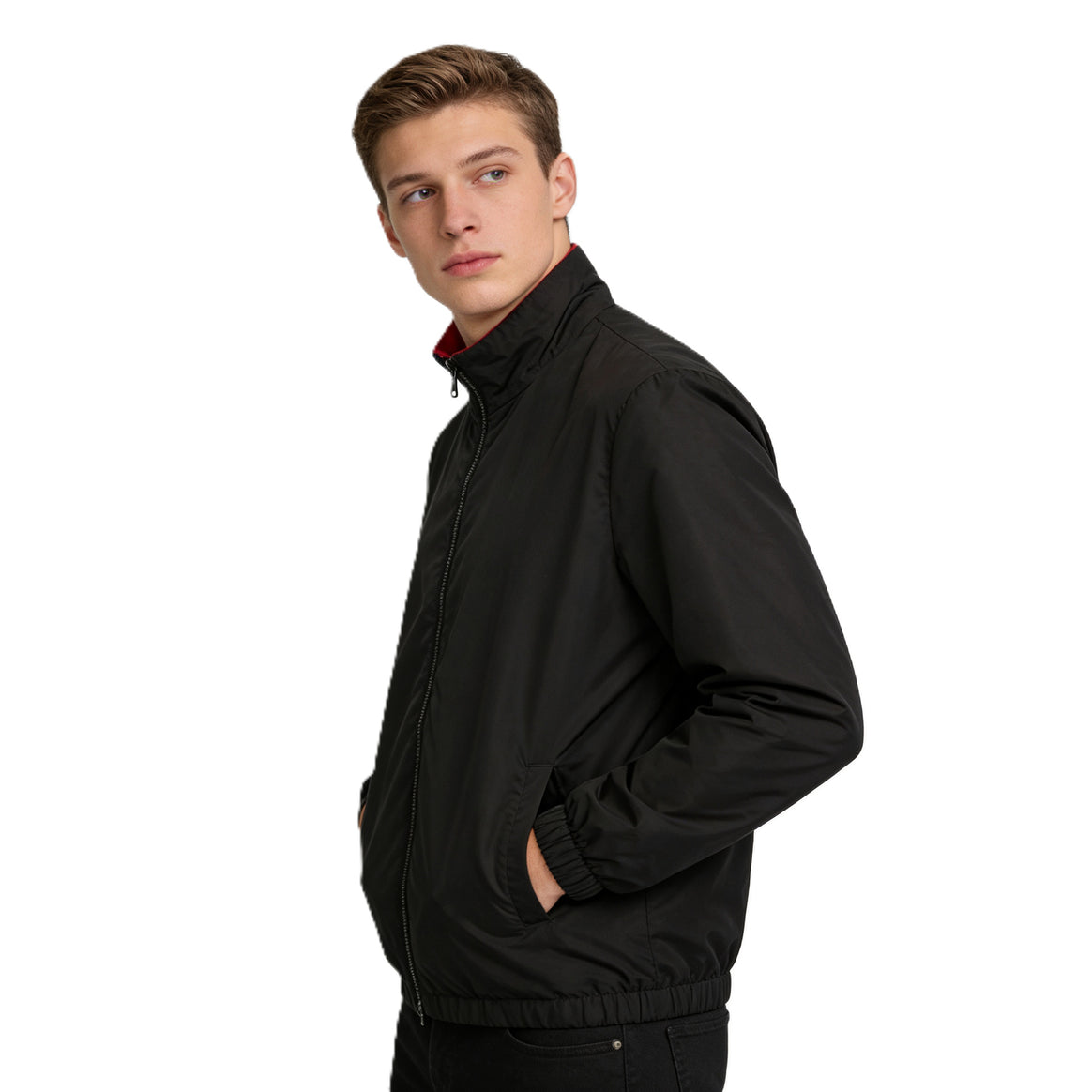 Men's Lightweight Packable Windbreaker Jacket with Two-Way Zipper Mune Fashion