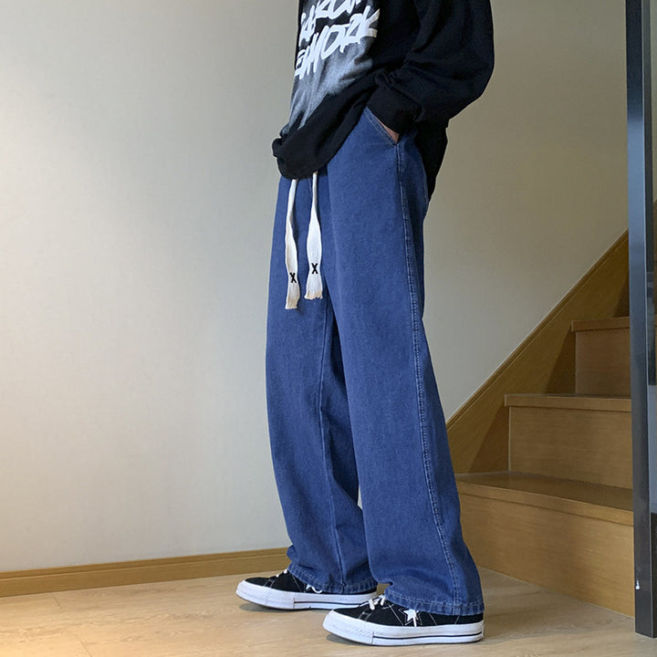 Women's Comfortable Denim Pants with Elastic Waistband Mune Fashion