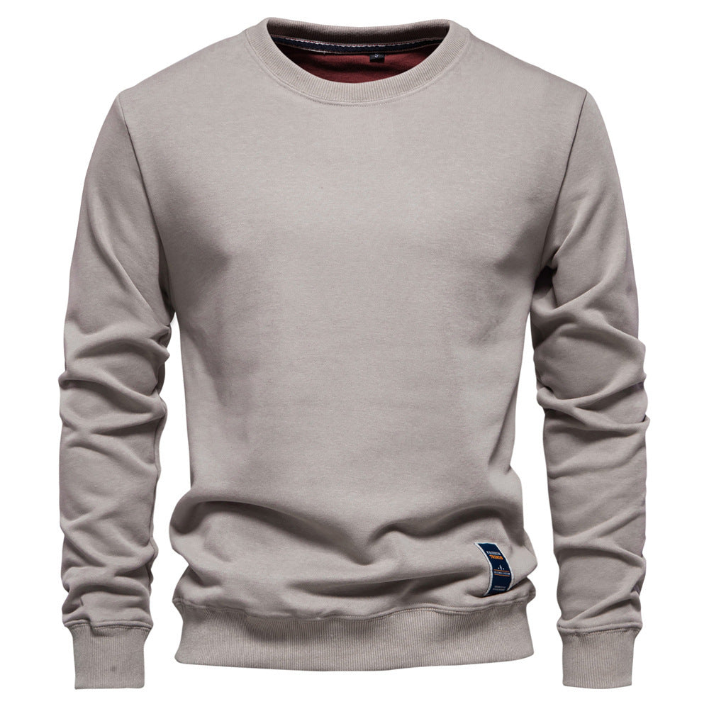 Men's classic crew neck sweatshirt made of heavy cotton blend with fleece inner side and ribbed cuffs Mune Fashion