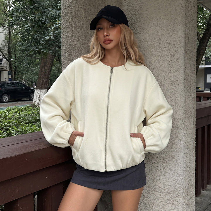 Women Fashionable Oversized Fleece Jacket Mune Fashion