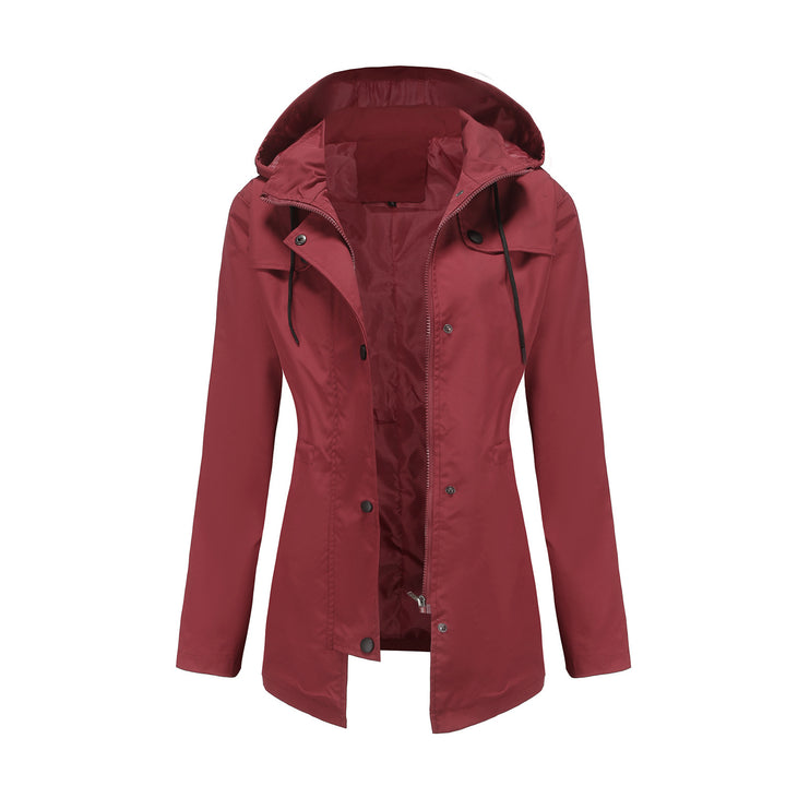 Women's lightweight waterproof parka with fitted cut, hood, and concealed zipper Mune Fashion