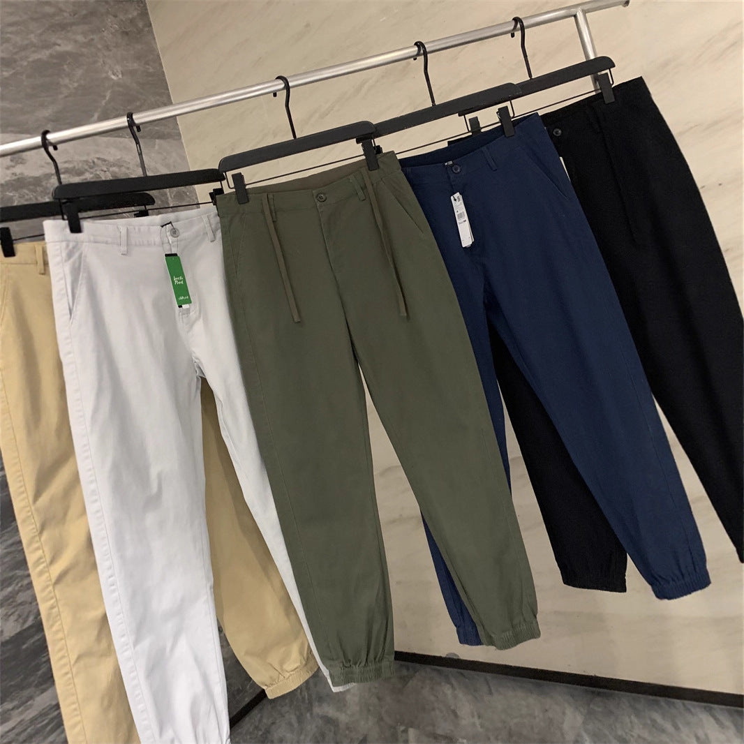 Men's Chino Jogger with elastic hem and pleats Mune Fashion