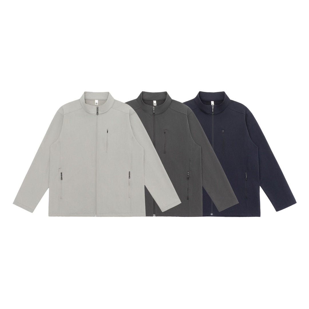 Unisex Lightweight Softshell Jacket with Stand-up Collar and Zipper Pockets Mune Fashion