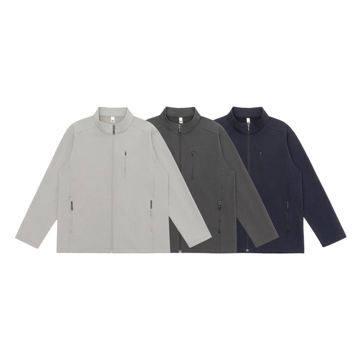 Unisex Lightweight Softshell Jacket with Stand-up Collar and Zipper Pockets Mune Fashion