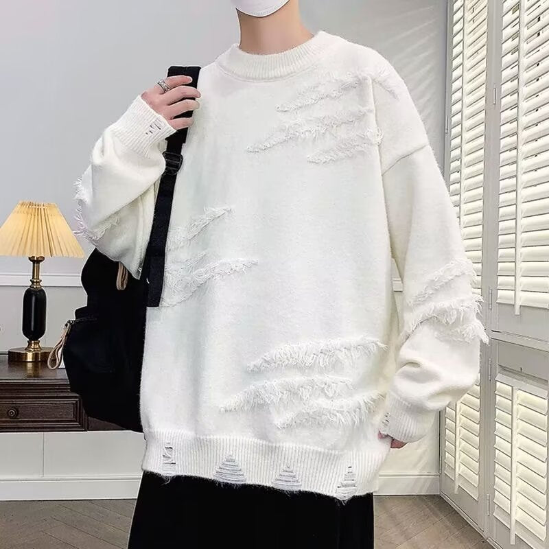 Women Fashionable Chunky Knit Sweater with Fringes Mune Fashion