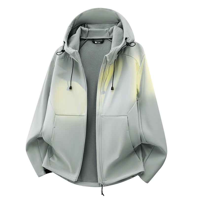 Unisex Softshell transitional jacket with fleece lining, hood & water-repellent coating Mune Fashion