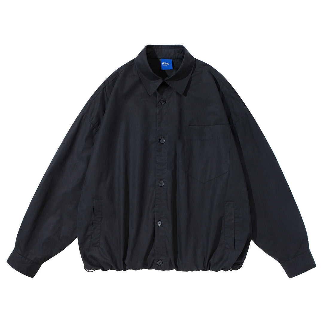 Unisex Loose fitting overshirt jacket made of cotton blend with drawstring hem and chest pocket Mune Fashion
