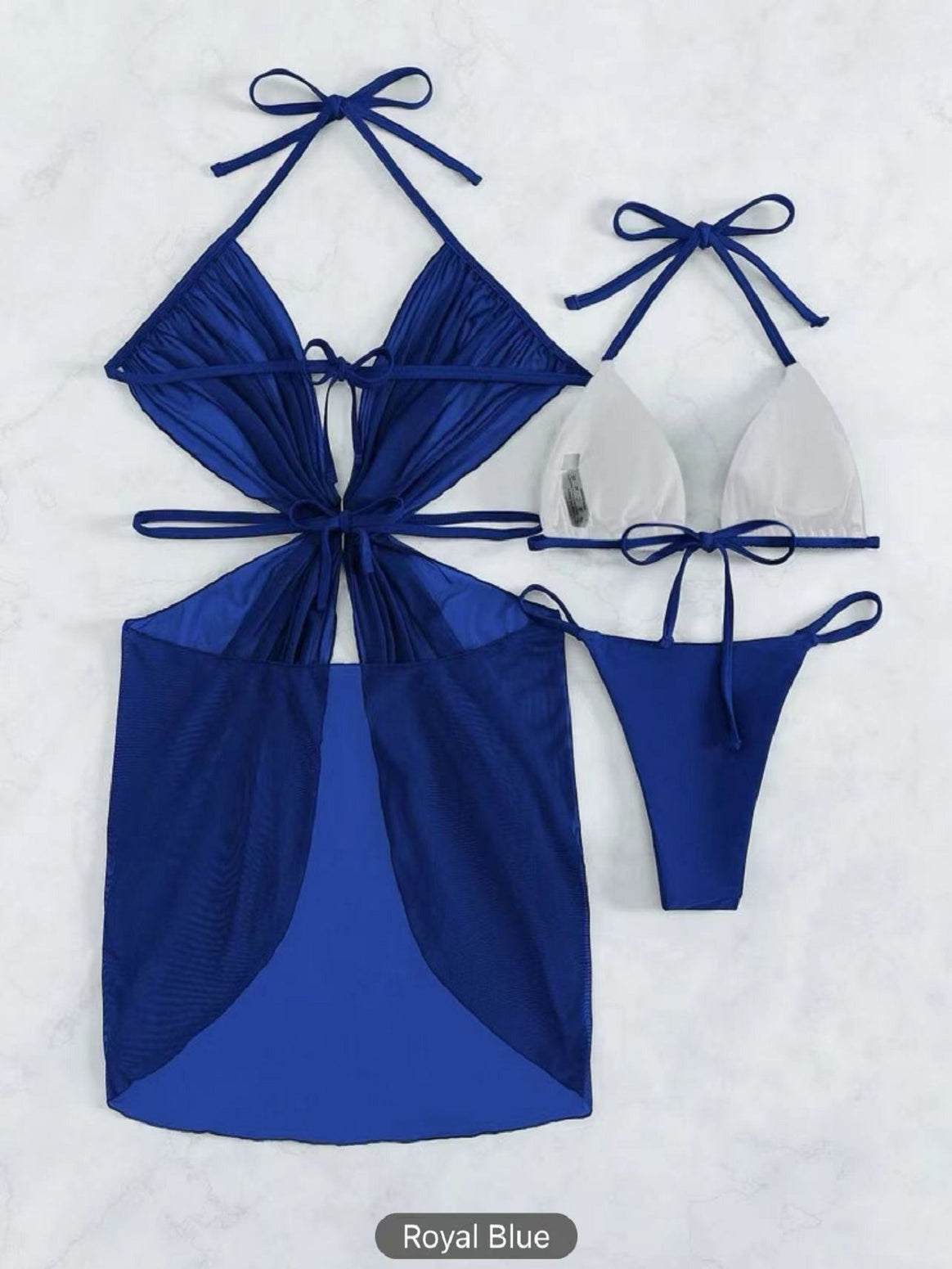 Ladies bikini set with playful heart design and transparent wrap Mune Fashion