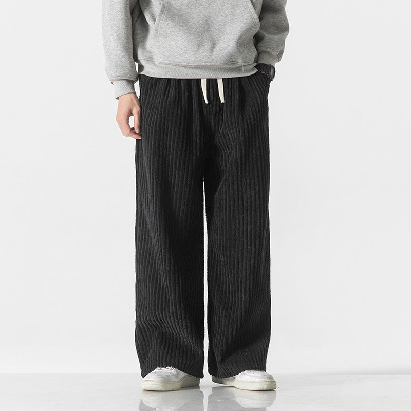Men's loosely cut corduroy pants with drawstring waistband and distinctive ribbed texture Mune Fashion