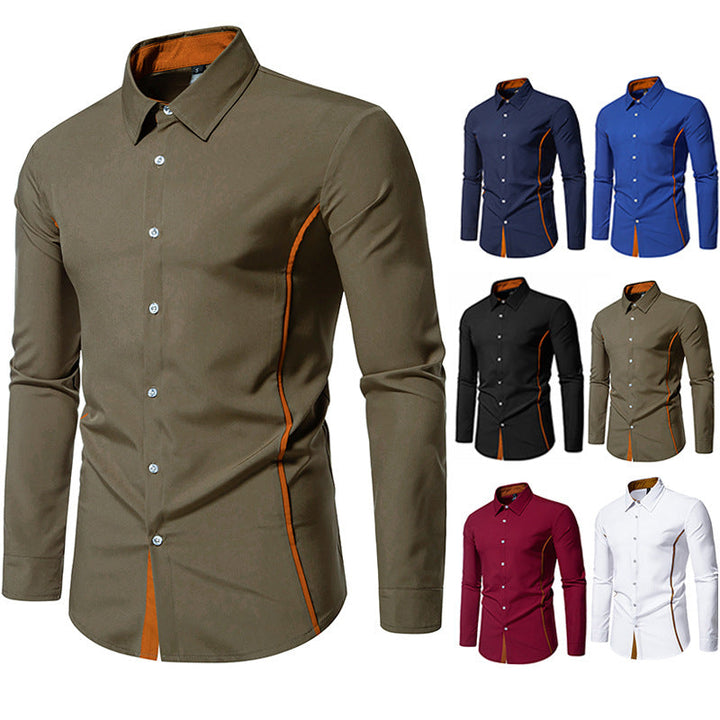 Mune | Men's Long Sleeve Shirt with Contrast Stitching and Modern Cut