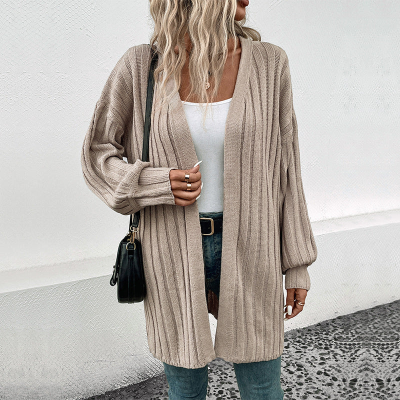 Women's Casual Knit Coat with Pockets Mune Fashion