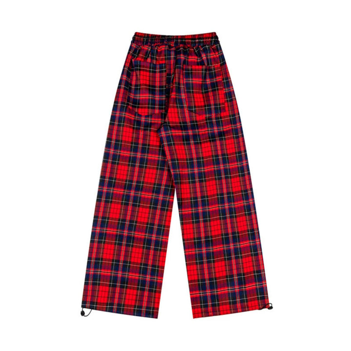 Ladies Checked Palazzo Loungewear Pants with High Comfort Waistband and Adjustable Hem Mune Fashion