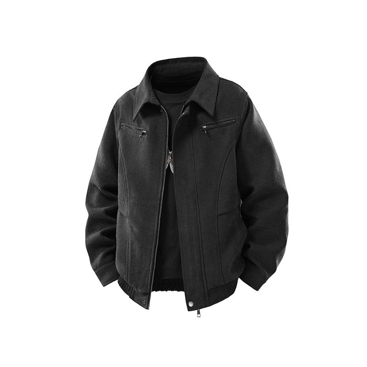 Herren Kurzjacke aus Wollmix mit verdecktem Reißverschluss und Brusttaschen Mune Fashion