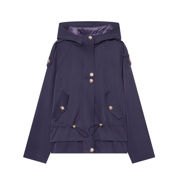 Women's short parka with hood, drawstring waist and flap pockets Mune Fashion